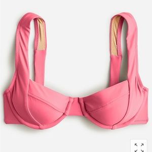 NWOT JCrew Cross-Back Bikini Top in Tea Rose